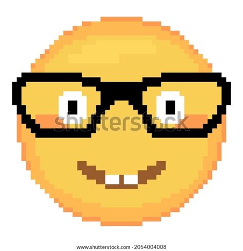 Arte de Pixel Nerd Emoji icono: vector de stock (libre de regalías ...