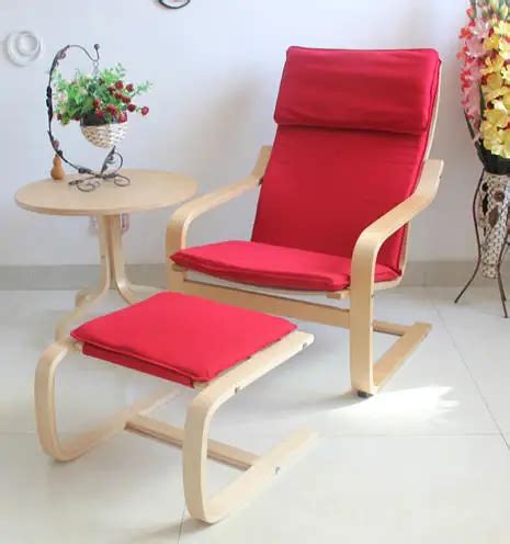 Ikea chair recliner armchair balcony lounge chair single chair fabric fashion curved wooden ...