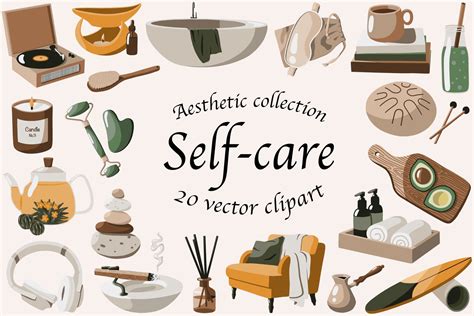 Self-care vector clipart | Healthcare Illustrations ~ Creative Market