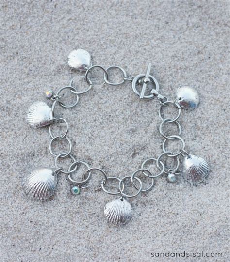 DIY Silver Leaf Shell Bracelet - Sand and Sisal