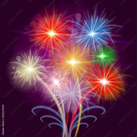 Celebrate Fireworks Shows Explosion Background And Celebrating Stock ...