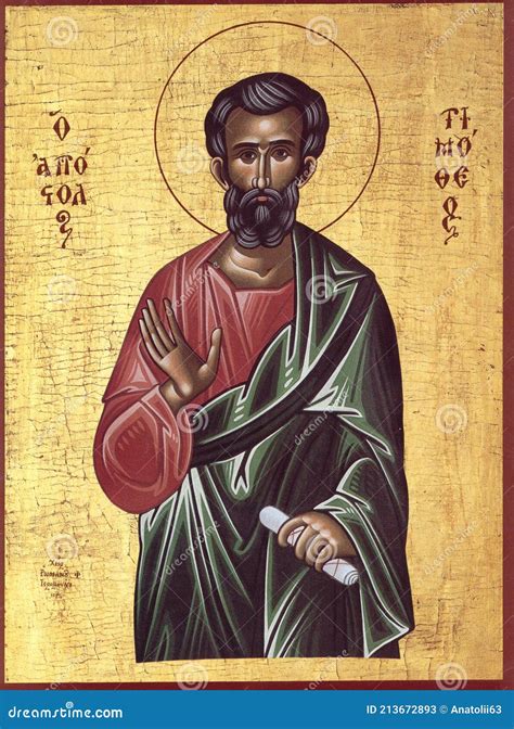 Orthodox Icon of the Byzantine Style Saint Apostle Timothy Editorial ...