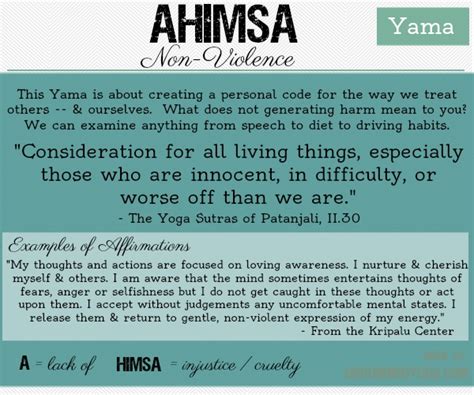 Yamas: Ahimsa | Grounding Yoga | Yoga quotes, Yoga sutras, Yoga philosophy