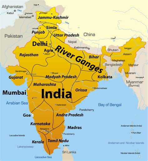 River Ganges Map Showing Attractions & Accommodation