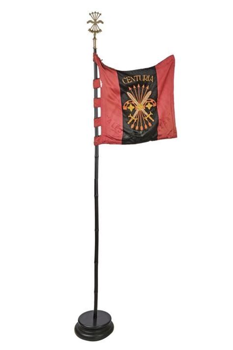 A "Falange" flag with Madrid Coat of Arms Second quarter of the 20th ...