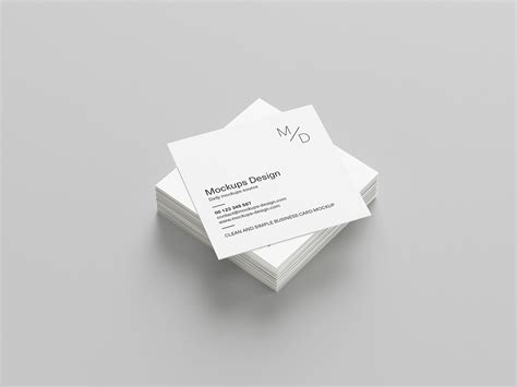 Free square business card mockup - Mockups Design