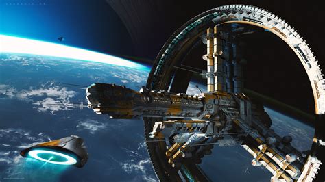 HD Sci-Fi Space Station Wallpaper by Robin Boer