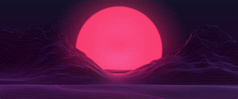 Big Sun Neon Mountains 4k Wallpaper,HD Artist Wallpapers,4k Wallpapers,Images,Backgrounds,Photos ...