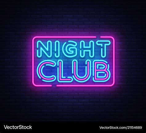 Night club neon sign club design Royalty Free Vector Image