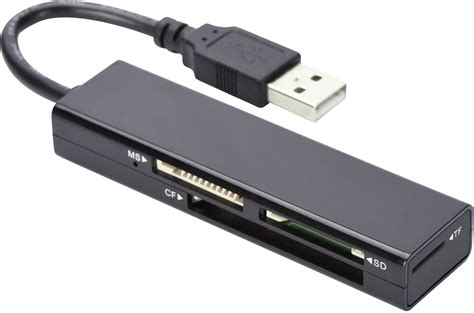 Lecteur de carte mémoire externe ednet 85241 USB 2.0 noir 1 pc(s) | Conrad.fr