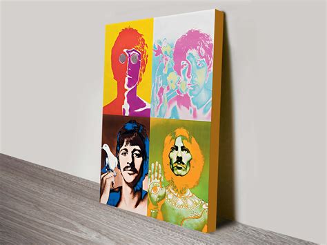 The Beatles Pop Art Canvas Print in Andy Warhol style