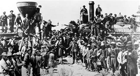 Golden spike completes First Transcontinental Railroad at Promontory, Utah 150 years ago this ...