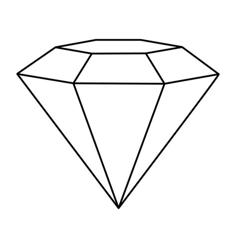 Linear gem. Vector Diamond illustration isolated on white. Outline ...