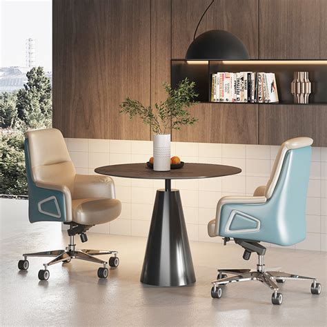 Leather Office Chair With Wheels - Meet&co Office Furniture