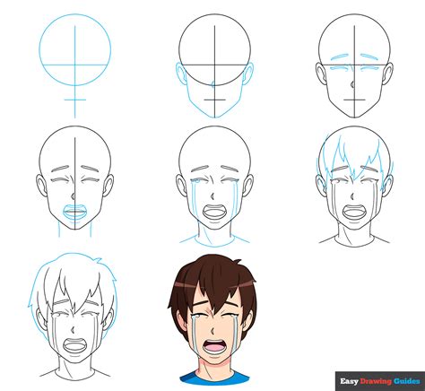 How to Draw an Anime Boy Crying - Easy Step by Step Tutorial