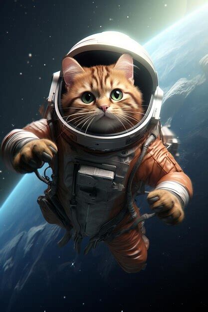 Premium AI Image | a cat in a space suit with a space suit on the back.