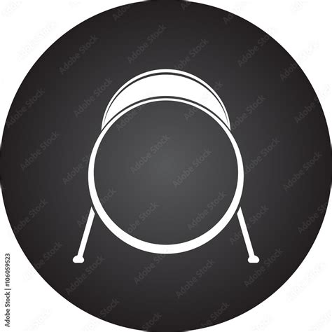 Kick drum simple icon on round background Stock Illustration | Adobe Stock