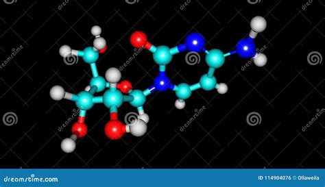 Cytidine Molecular Structure Isolated on Black Background Stock ...