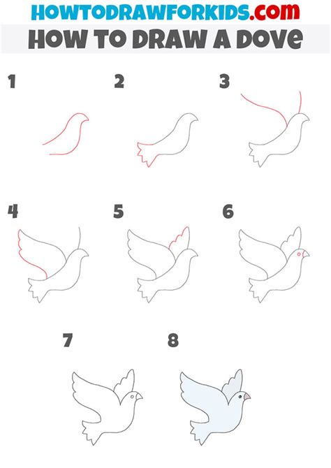 How to Draw a Dove Step by Step - Easy Drawing Tutorial For Kids