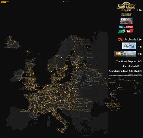 Here's what the full map looks like with all DLC, ProMods, RusMap ...