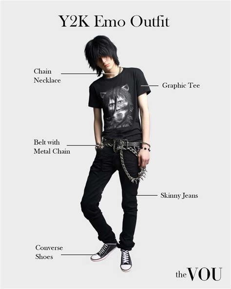 Y2K Emo Style outfit for men | Emo style outfits, Emo fashion men, Emo outfits for guys