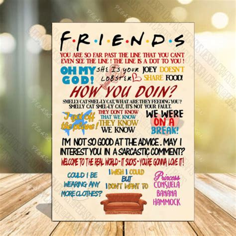 Friends TV Show Quotes Plaque,Friendship, Friends Gift, Birthday, Wooden Plaque | eBay