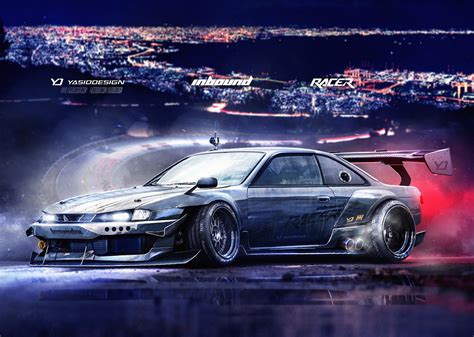 1080P, vehicle, Nissan Silvia S15, YASIDDESIGN, Nissan Silvia, Tuning, car, artwork, Yellow ...