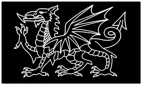 Black Welsh Dragon | Glass engraving, Embroidery inspiration, Welsh dragon