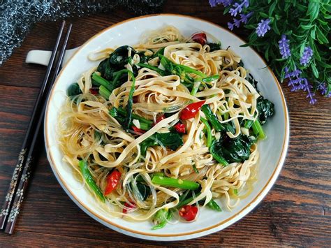 Tofu Skin With Rice Vermicelli And Spinach Salad Recipe - Easyfoodcook