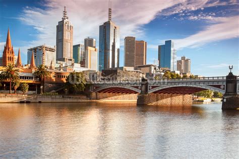 Melbourne Skyline Wallpaper Mural | Wallsauce UK