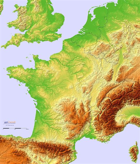 Topographic hillshade map of France [2370×2784] : MapPorn