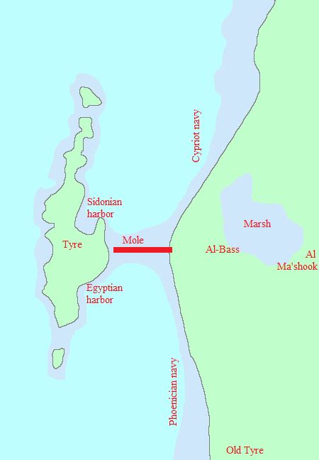 Map of the siege of Tyre - Livius