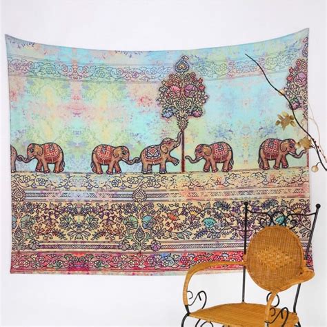 Elephants Tapestry Wall Hanging Elephant Retro Vintage Art | Etsy