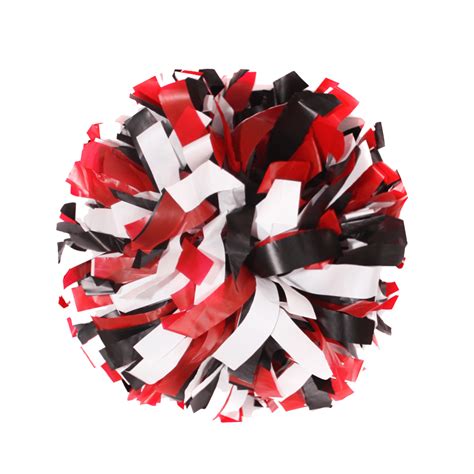 Plastic White, Plastic Red and Plastic Black 6" Pom - I Love Cheer®