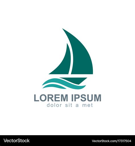 Sailing boat yacht logo Royalty Free Vector Image