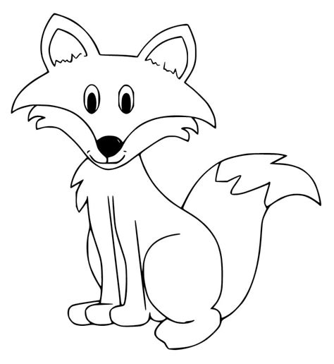 Cute Cartoon Fox Coloring Page - Free Printable Coloring Pages for Kids