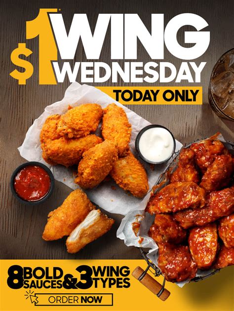 DEAL: Pizza Hut - $1 Wings Wednesday, 1 Large Pizza + 6 Wings + Drink ...