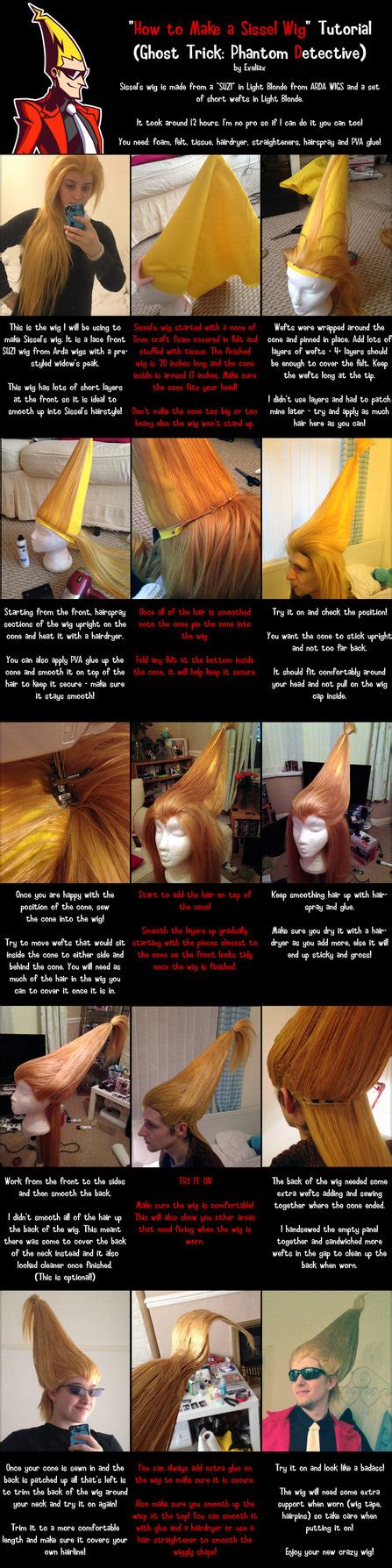 Ghost Trick: Sissel Wig Tutorial by exeliax.deviantart.com on @DeviantArt | Cosplay tutorial ...