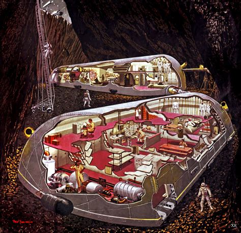 Spaceship Cutaway Drawings