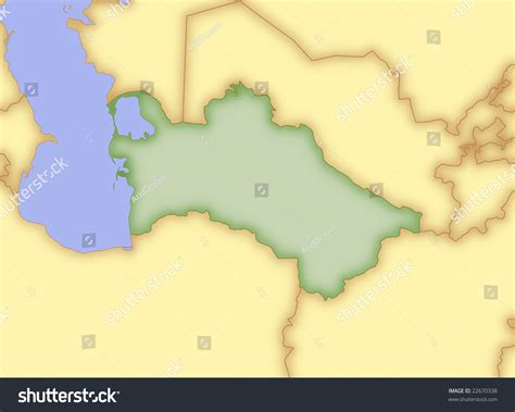 Map Turkmenistan Borders Surrounding Countries Stock Illustration ...