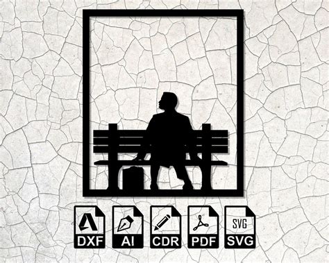 Forrest Gump Bench Laser Cut Svg Dxf Files Wall Sticker - Etsy Australia