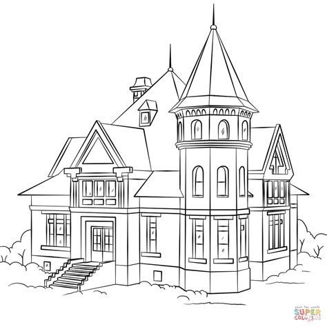 Haunted House Coloring Pages Printable Coloring Pages