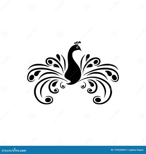 Peacock Icon Silhouette Logo Design Isolated On White Background Stock ...