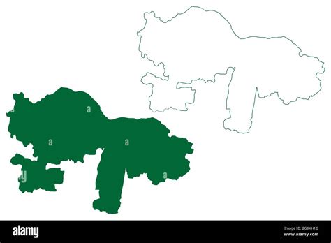 Karur district (Tamil Nadu State, Republic of India) map vector illustration, scribble sketch ...