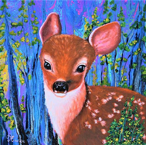 Baby Deer Painting by Tanya Harr - Fine Art America