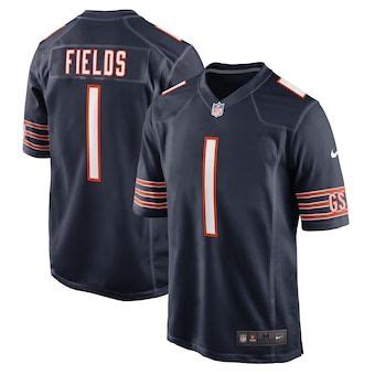 Men's Chicago Bears Justin Fields Nike Navy Player Game Jersey | Chicago bears jersey, Chicago ...