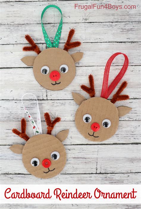 Cardboard Reindeer Ornament Christmas Craft for Kids - Frugal Fun For Boys and Girls