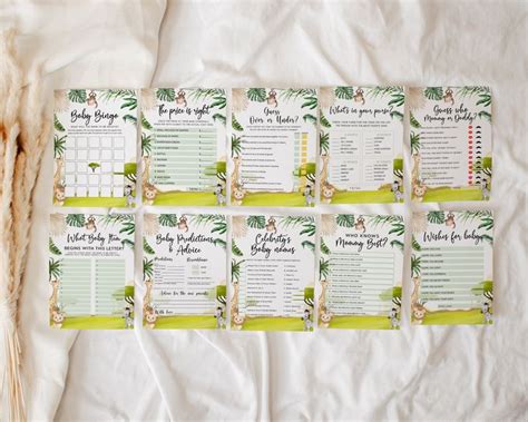 Safari Baby Shower Games, Baby Shower Games Bundle, Safari Baby Shower Games Bundle safarilwt ...