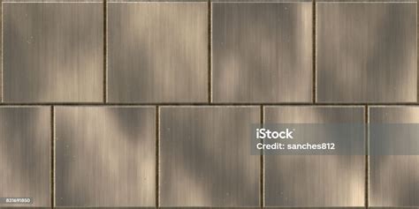 Seamless Metal Tile Plate Texture Stock Photo - Download Image Now - Alloy, Aluminum, Brushed ...