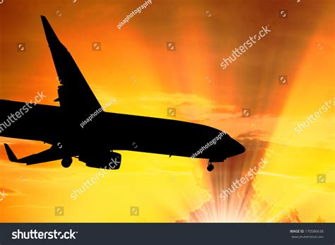 Airplane Silhouette Aircraft Flying Sky Sunset Stock Photo 170586638 | Shutterstock